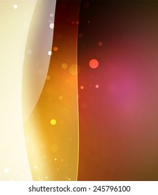 Color red and orange and light, waves and lines. Abstract background