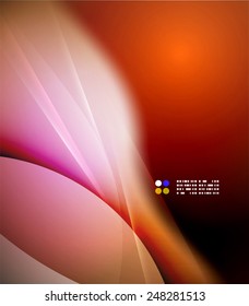 Color red and orange and light, waves and lines. Abstract background