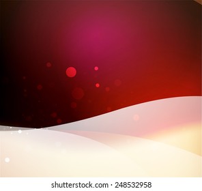 Cor vermelho e laranja e luz, ondas e linhas. Fundo abstrato