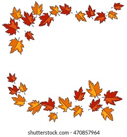 color red orange yellow maple leaves frames