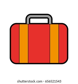 color red suitcase cartoon