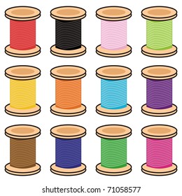 color reels of thread