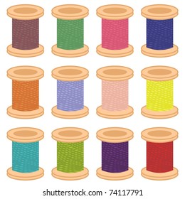 color reels of thread