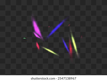 Color Reflection Vector Transparent Background. Hologram Glitter Glint Design. Light Blur Isolated Border. Glow Overlay Flash Wallpaper.