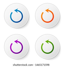 Color Refresh icon isolated on white background. Reload symbol. Rotation arrow in a circle sign. Set icons in circle buttons. Vector Illustration