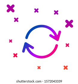 Color Refresh icon isolated on white background. Reload symbol. Rotation arrows in a circle sign. Gradient random dynamic shapes. Vector Illustration