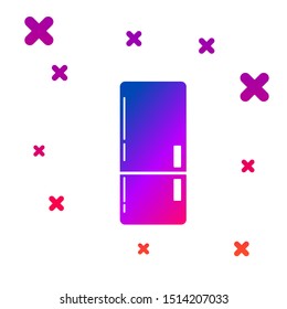 Color Refrigerator icon isolated on white background. Fridge freezer refrigerator. Household tech and appliances. Gradient random dynamic shapes. Vector Illustration