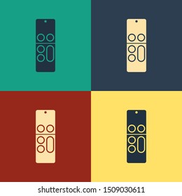 Color Remote control icon isolated on color background. Vintage style drawing. Vector Illustration