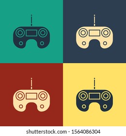 Color Remote control icon isolated on color background. Vintage style drawing. Vector Illustration
