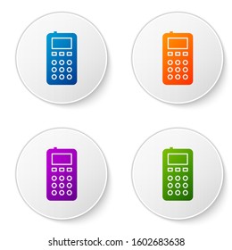 Color Remote control icon isolated on white background. Set icons in circle buttons. Vector Illustration