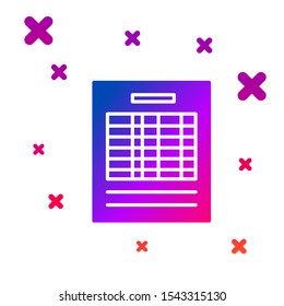 Color Report file document icon isolated on white background. Checklist icon. Business concept. Gradient random dynamic shapes. Vector Illustration