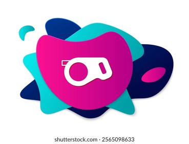 Color Retractable cord leash with carabiner icon isolated on white background. Pet dog lead. Animal accessory for outdoors walk. Abstract banner with liquid shapes. Vector