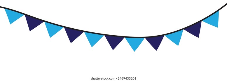 Guirnaldas de colores retro buntings aisladas. Anuncio de cumpleaños feliz sin fisuras, borde de fiesta, cabecera de vacaciones de carnaval. 11:11