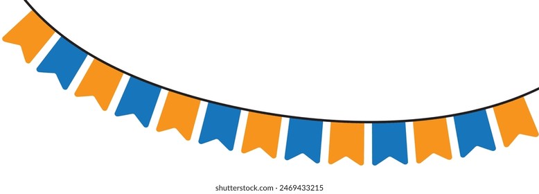 Guirnaldas de colores retro buntings aisladas. Anuncio de cumpleaños feliz sin fisuras, borde de fiesta, cabecera de vacaciones de carnaval. 11:11