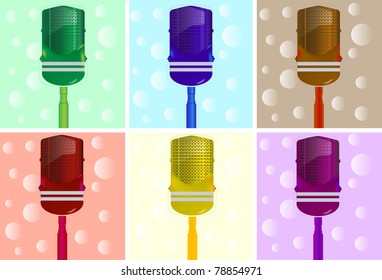 Color retro microphone