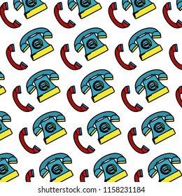 color retro ring telephone object background