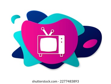 Color Retro tv icon isolated on white background. Television sign. Abstract banner with liquid shapes. Vector