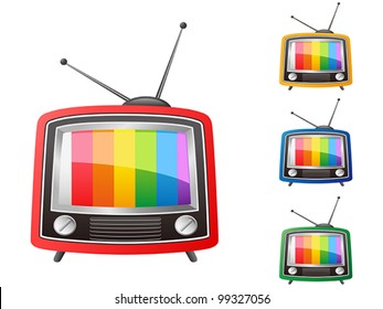 color retro tv,vector