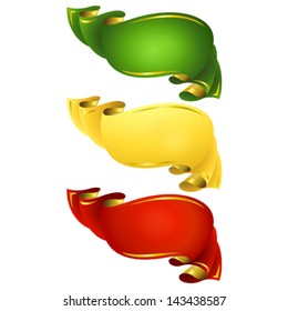 color ribbon banners , vector set