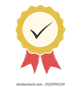 Color Ribbon Medal With Transparency, stars, award, champion, winner, victory, success, prize, celebration, podium, badge icon symbol
