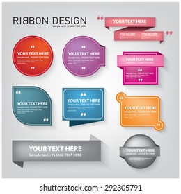 color ribbon and tag design with a simple symbol .