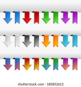 Color Ribbons and Arrows Set, Vector