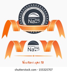 Color ribbons and labels, vector illustration 