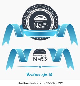 Color ribbons and labels, vector illustration 