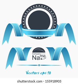 Color ribbons and labels, vector illustration 