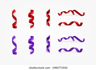 Cintas de color de conjunto de vectores realistas sobre fondo blanco