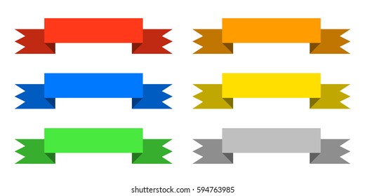 Color ribbons set icon. Origami paper infographic colorful banners set. Annotation ribbon. Advertising Design shape. Speech talking cloud
