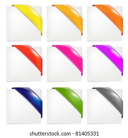 Color Ribbons Set, Isolated On White Background, Vector Illustration