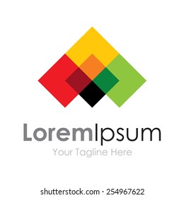 Color rich way forward for simple business icon logo