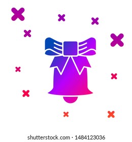 Color Ringing bell icon isolated on white background. Alarm symbol, service bell, handbell sign, notification symbol. Gradient random dynamic shapes. Vector Illustration