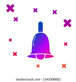 Color Ringing bell icon isolated on white background. Alarm symbol, service bell, handbell sign, notification symbol. Gradient random dynamic shapes. Vector Illustration