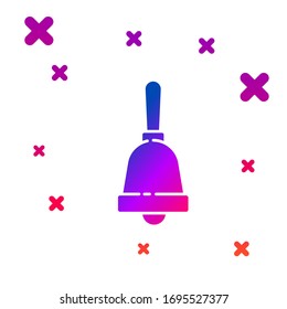 FarbRingelblume Symbol einzeln auf weißem Hintergrund. Alarmsymbol, Dienstglocke, Handzeichen, Benachrichtigungssymbol. Gradient zufällige dynamische Formen. Vektorillustration-Illustration