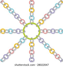 Color rings bound together