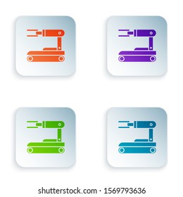 Color Robot icon isolated on white background. Set icons in square buttons. Vector Illustration