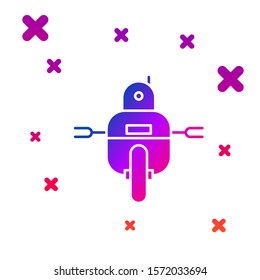 Color Robot icon isolated on white background. Gradient random dynamic shapes. Vector Illustration