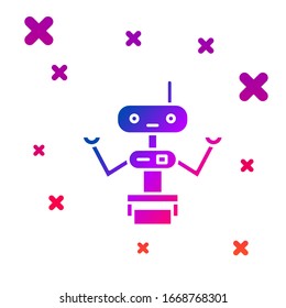 Color Robot icon isolated on white background. Gradient random dynamic shapes. Vector Illustration