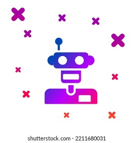 Icono de Robot de color aislado en fondo blanco. Gradiente formas dinámicas aleatorias. Vector