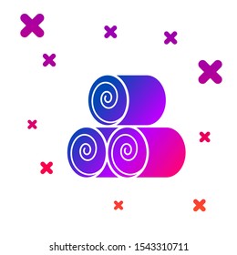 Color Roll of hay icon isolated on white background. Gradient random dynamic shapes. Vector Illustration