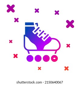 Color Roller skate icon isolated on white background. Gradient random dynamic shapes. Vector