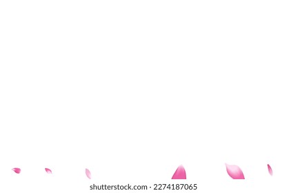 Color Rose Petal Vector White Background. Pink Japan Peach Petal Illustration. Flower Petal Flying Banner. Wallpaper Cherry Petal Product.