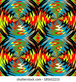 Color rotation effect. Bright background with the optical illusion of rotation. Spinning color background. Psychedelic background. Abstract background, seamless pattern