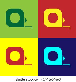 Color Roulette construction icon isolated on color background. Tape measure symbol.  Vector Illustration