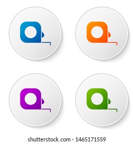 Color Roulette construction icon isolated on white background. Tape measure symbol. Set icons in circle buttons. Vector Illustration