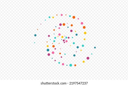 Color Round Abstract Vector Transparent Background. Festival Rain Pattern. Top Polka Invitation. Bright Circle Effect Card.