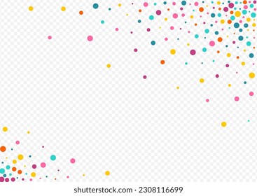 Color Round Carnaval Vector Transparent Background. Festival Circle Card. Celebrate Dust Postcard. Rainbow Dot Happy Backdrop.