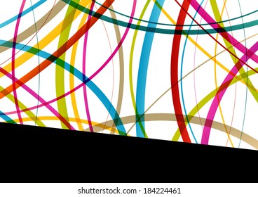 Color round ellipse lines waves colorful mosaic abstract illustration background vector
